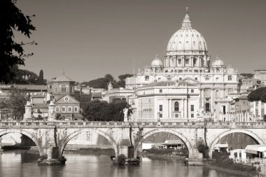 Vatican City from Ponte Umberto I in Rome, Italy clipart