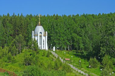 The Russian orthodox chapel on the hill clipart