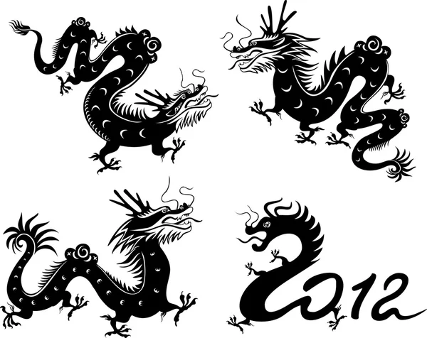 Çince dragon koleksiyon — Stok Vektör
