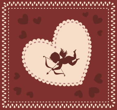 Valentine's day vector background with cupid clipart