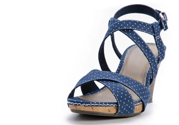 Blå höga högklackade sandaler — Stockfoto