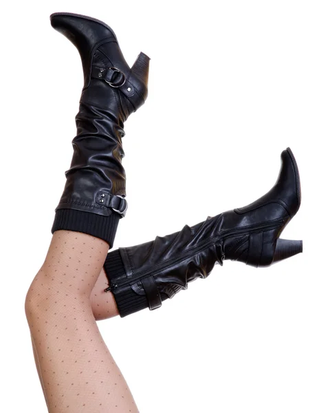 Sexy černé boot — Stock fotografie