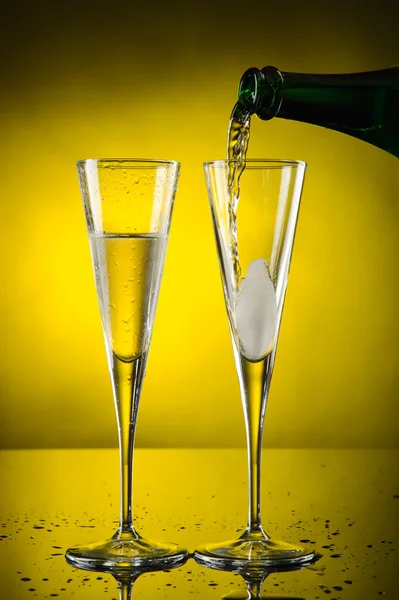 2 つのグラス シャンパン ストック画像