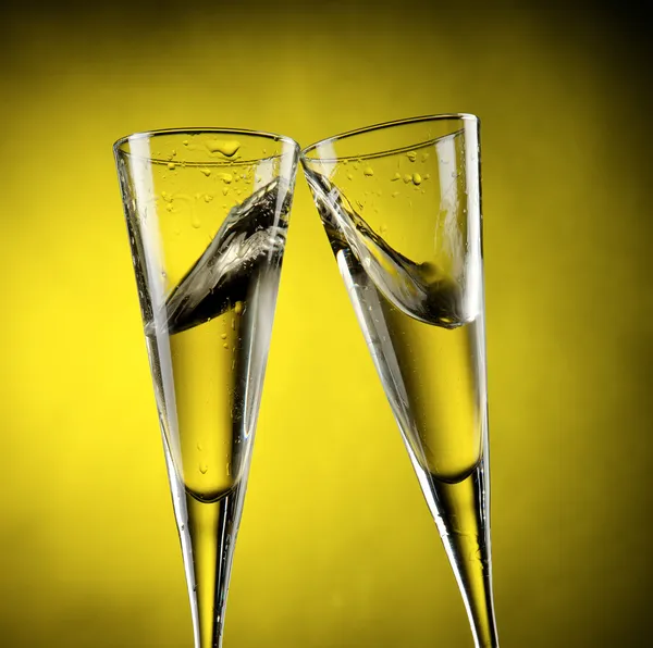シャンパンの 2 枚のガラス ストック画像