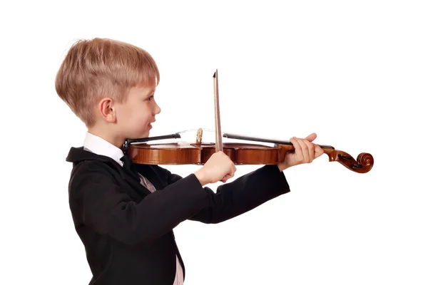 Pojken lilla violinist — Stockfoto
