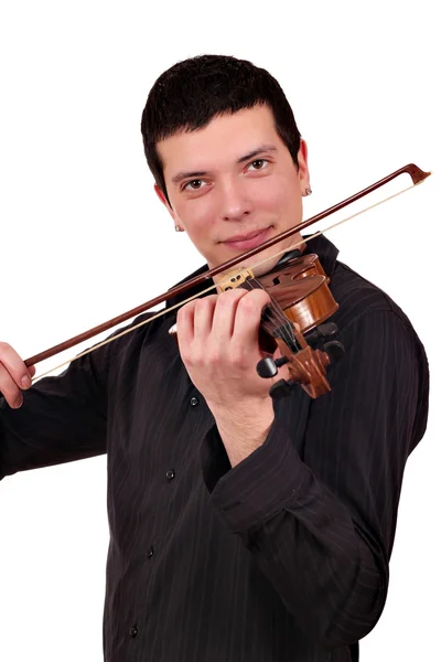 Un joven toca el violín. —  Fotos de Stock