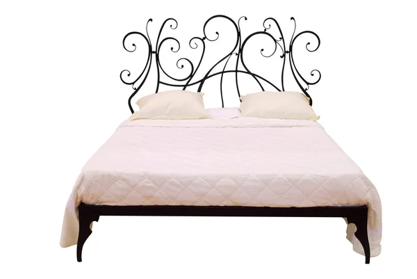 Modern ágy elszigetelt fehér — Stock Fotó