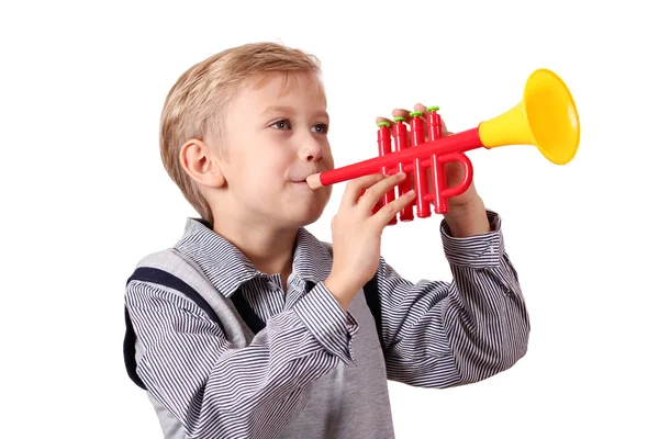 Boy with trumpet — Stock Photo, Image