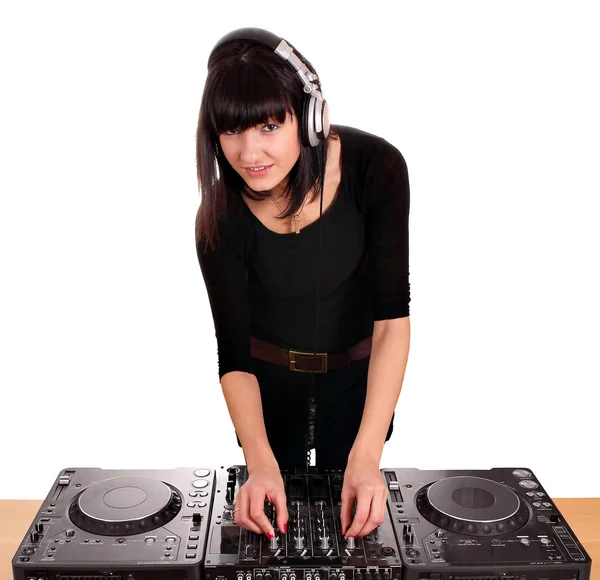 Schönheit Mädchen DJ Techno-Party — Stockfoto