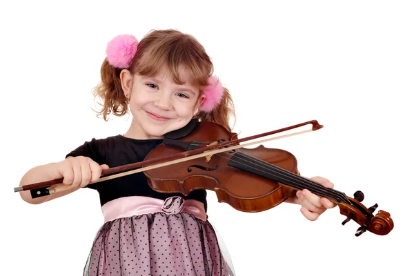 Kis lány játék hegedű — Stock Fotó