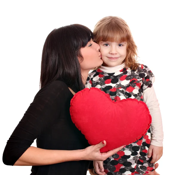 Madre besando hija — Foto de Stock