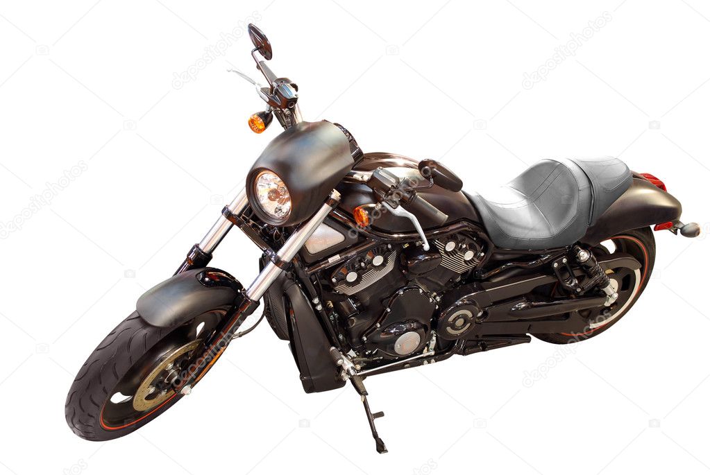 Black fast and power motorcycle isolated