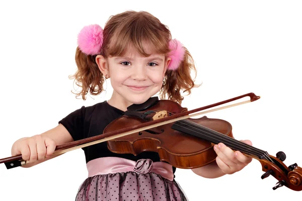 Menina bonita com retrato de violino — Fotografia de Stock