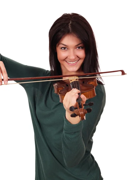 Vacker flicka spela fiol — Stockfoto