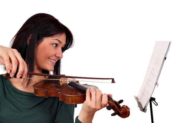 Hermosa chica violinista —  Fotos de Stock