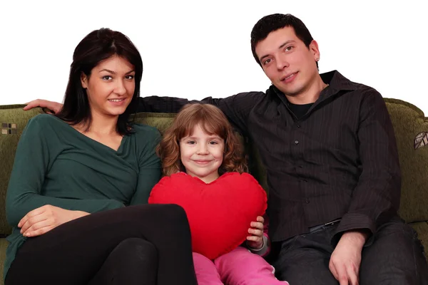 Glad familj poserar — Stockfoto