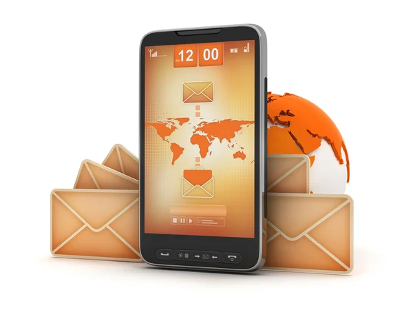 Mobile Technologie - Internet auf dem Handy — Stockfoto