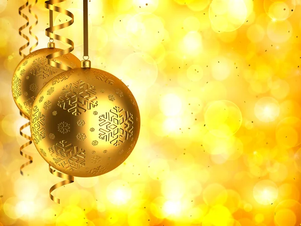 Vánoční pozadí - zlaté ozdoby — Stock fotografie