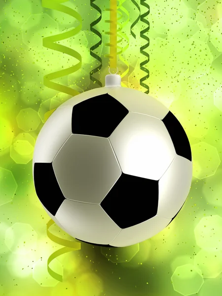 Football like christmas bauble — Stock Photo, Image