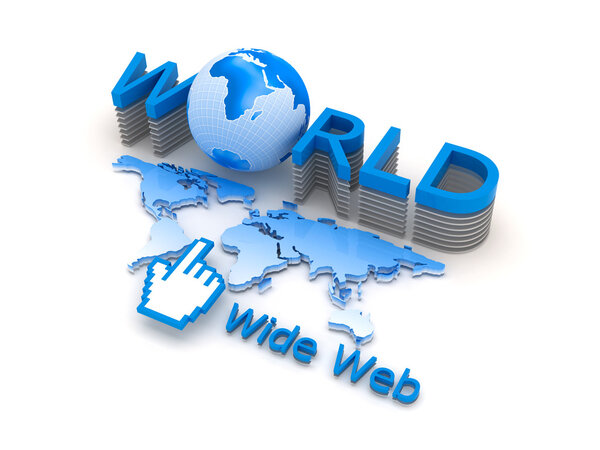 Глобальная сеть - интернет-символы, концептуальная иллюстрация
