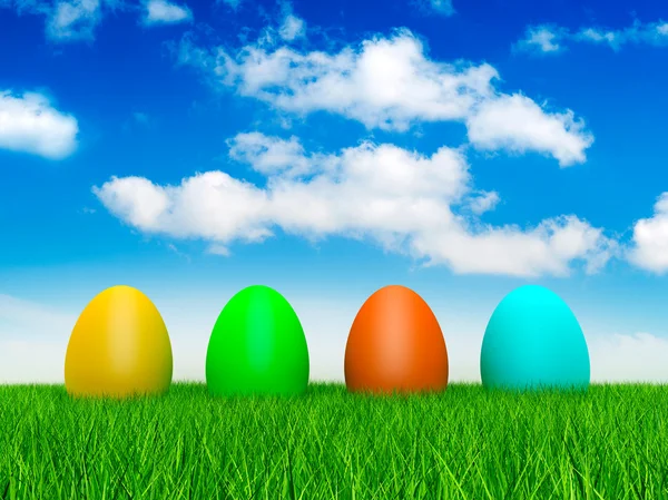 Négy húsvéti tojás — Stock Fotó