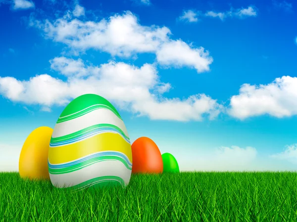 Uova di Pasqua su un bellissimo sfondo naturale — Foto Stock