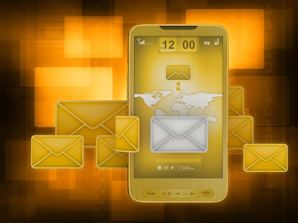 Servicio de mensajes cortos (SMS) e Internet móvil en el teléfono celular —  Fotos de Stock