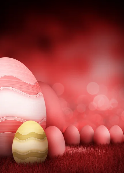 Sfondo pasquale - uova di Pasqua e spazio copia — Foto Stock