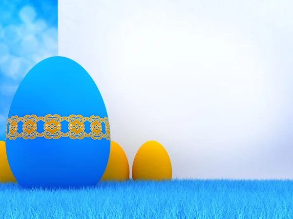 Huevos de Pascua y espacio de copia — Foto de Stock
