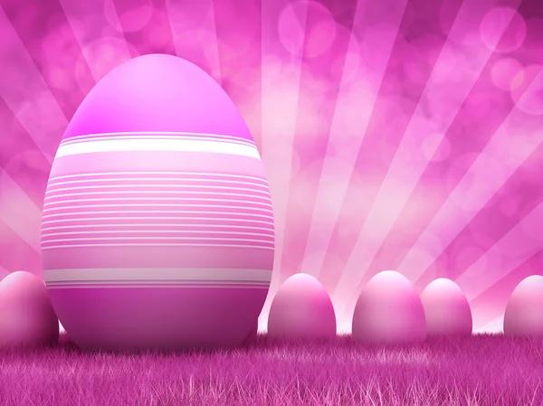 Huevos rosados de Pascua sobre fondo rosa —  Fotos de Stock