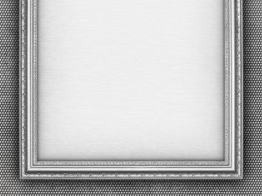 Template design - vintage frame on metal grill background clipart