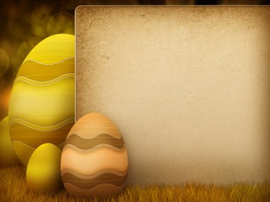 Paskalya yumurtaları - illüstrasyon kopya alanı ile