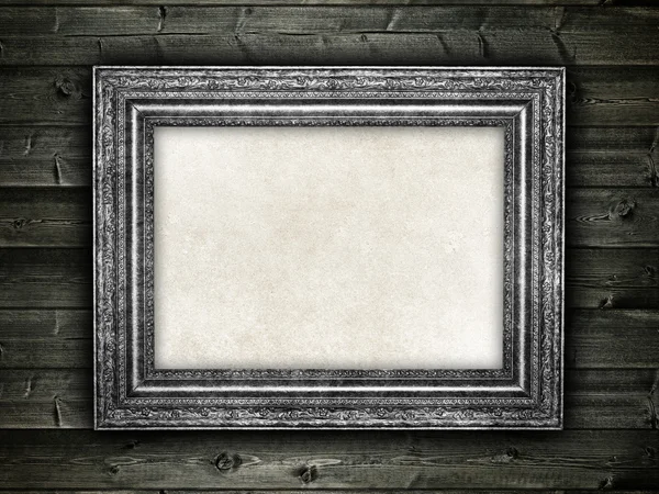 Sjabloon achtergrond - oude frame op houten achtergrond — Stockfoto