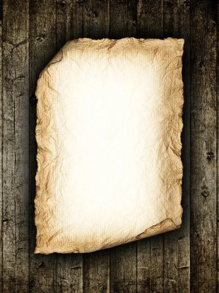 Vintage paper sheet at wood background — Stock Photo, Image