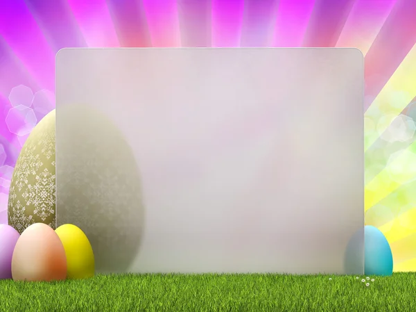 Velikonoční šablony design - vajíčka a prázdné vizitky — Stock fotografie