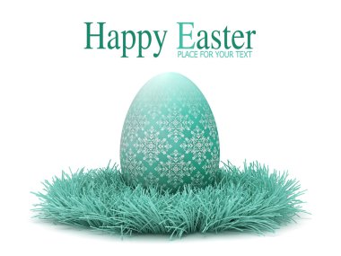 Easter template - egg on white background clipart