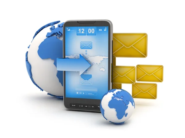 Short Message Service (SMS) - mobile technology illustration — Stock Photo, Image