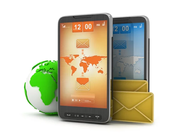 Mobil anslutning - internet på mobilen — Stockfoto