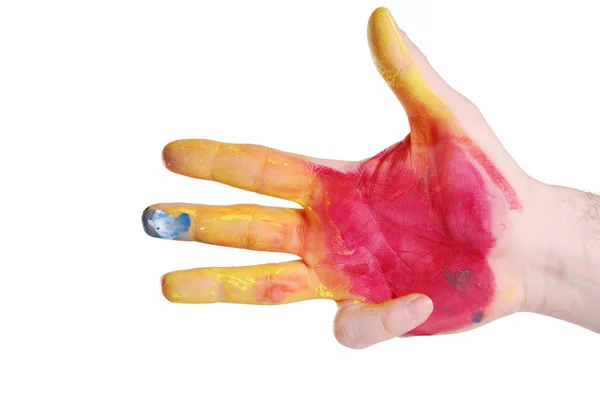 Kleur handen — Stockfoto