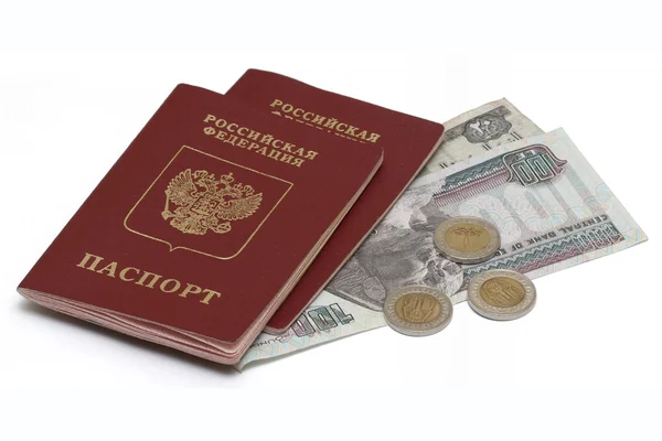 stock image Russian passports and Egyptian money