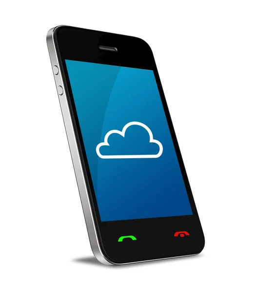 Cloud výpočetní připojení v mobilním telefonu — Stock fotografie