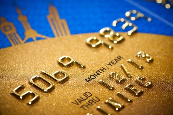 Ver más de cerca la tarjeta de crédito — Foto de Stock