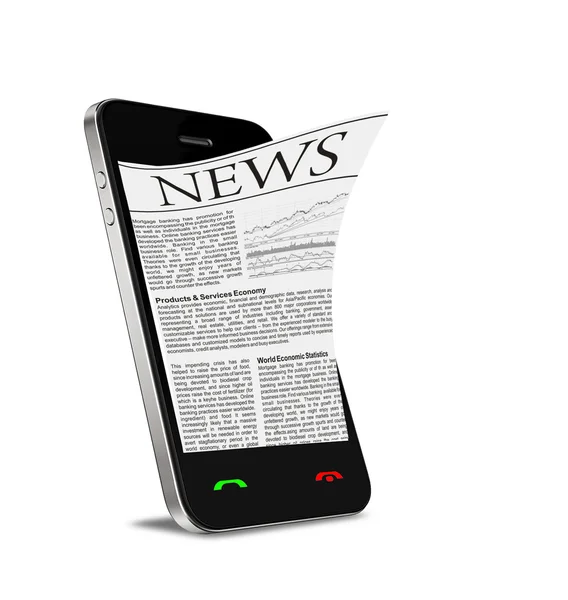 News on Mobile Phone — Stock Photo, Image