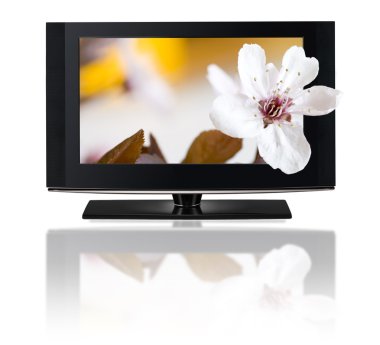 3D television. TV LCD in HD 3D. clipart