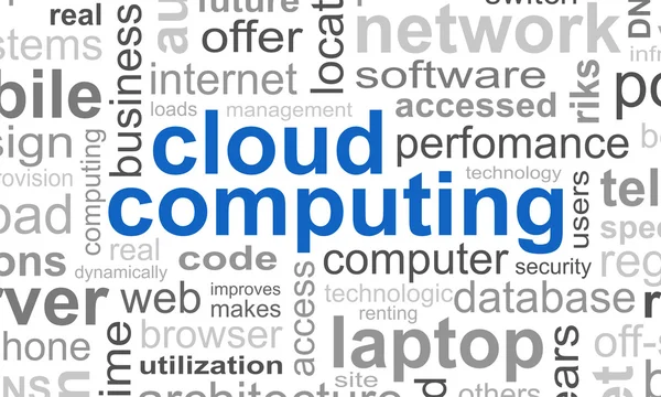 Palavra computação em nuvem — Fotografia de Stock