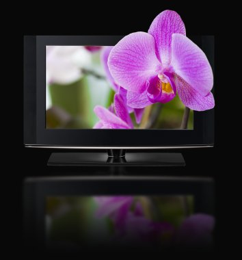 3D television. TV LCD in HD 3D. clipart