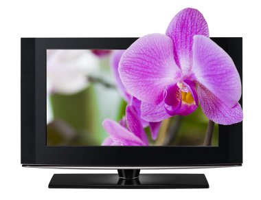 3D television. TV LCD in HD 3D. clipart