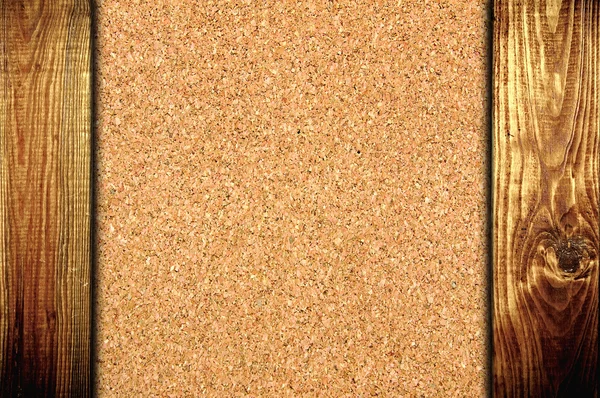 Korkplatten an Holzpaneelwand Hintergrund — Stockfoto