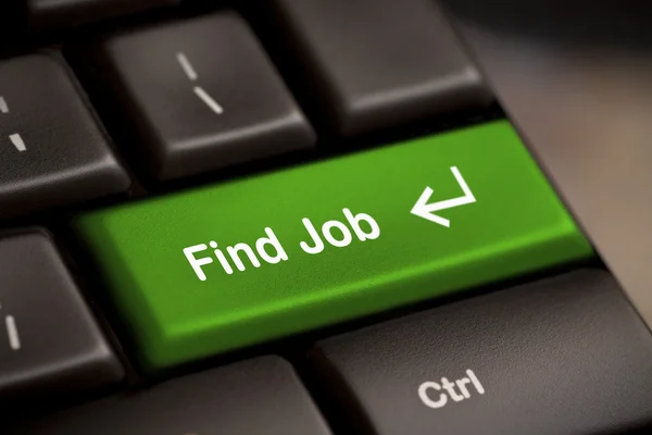 Przycisk zielony znaleźć pracę — Zdjęcie stockowe