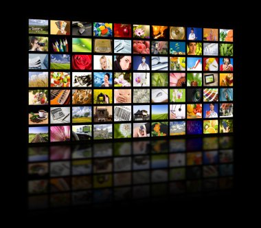 Television production concept. TV movie panels clipart